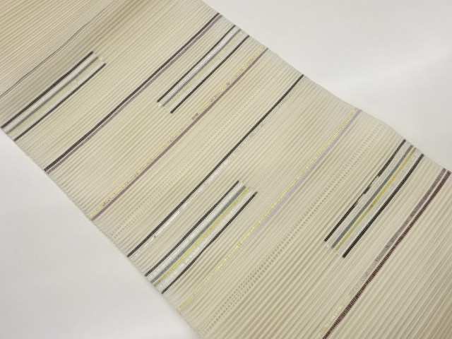 JAPANESE NAGOYA OBI FOR SUMMER / PULP CLOTH / WOVEN ABSTRACT STRIPE